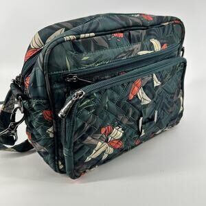 Lug Flutter Convertible Crossbody Bag Purse Green Tropical Jungle Print